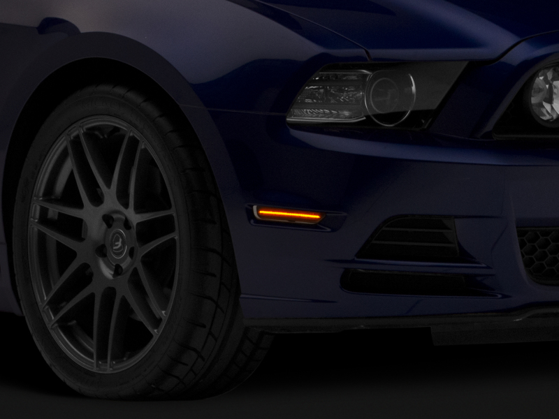 Raxiom 10-14 Ford Mustang Axial Series LED Side Marker Lights (Smoked) - 412496