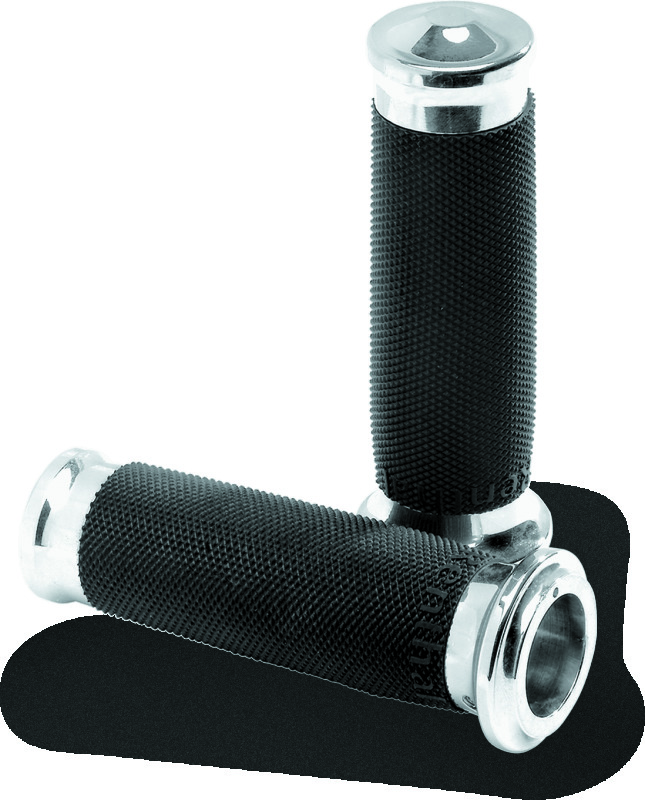 Performance Machine Contour Renthal Wrapped Grips - Chrome - 0063-2007-CH