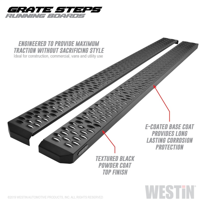 Westin 27-74765 Grate Steps Running Boards, Textured Black, 83"