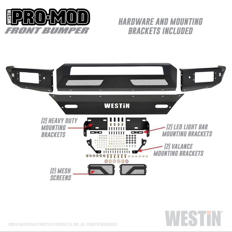 Westin 58-41005 Pro-Mod Front Bumper Textured Black NEW