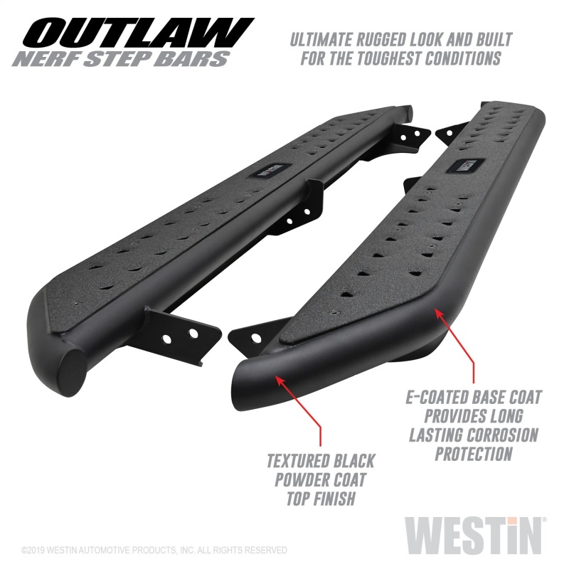 Westin 58-53835 Outlaw Nerf Step Bars, Textured Black