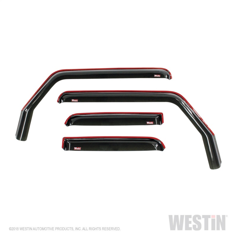 Westin 2018-2019 Jeep Wrangler JL Unlimited Wade In-Channel Wind Deflector 4pc - Smoke - 72-51499