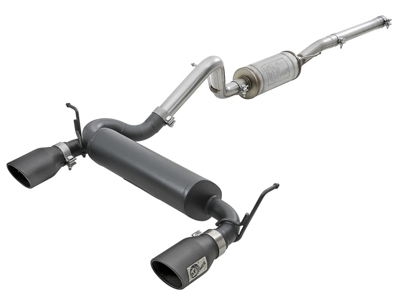 AFE 49-48062-B Rebel Series 2-1/2in 409 SS Cat-Back Exhaust System w/Black Tips