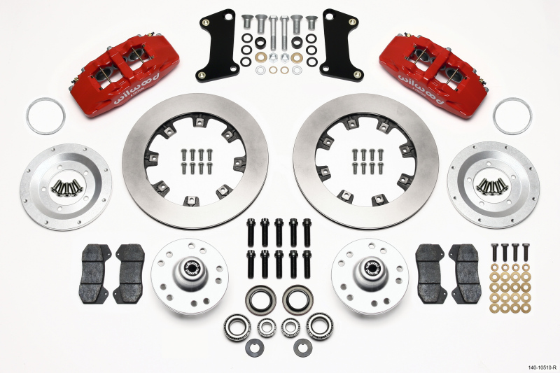 Wilwood Dynapro 6 Front Hub Kit 12.19in Drilled Red 67-69 Camaro (*Line Kit Needed*) - 140-10510-R