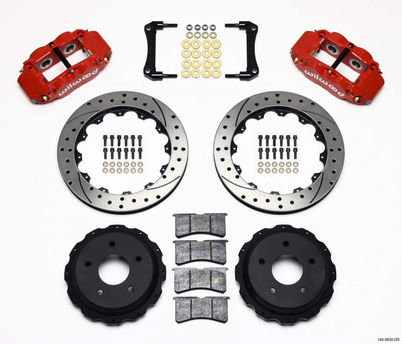 Wilwood Narrow Superlite 4R Rear Kit 12.88in Drilled Red 98-02 Camaro/Firebird - 140-9830-DR