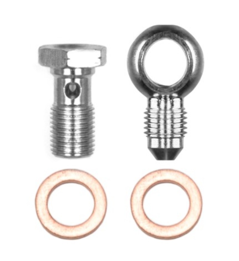 Wilwood Banjo Fitting Kit -3 male to 10mm-1.00 Banjo Bolt & Crush Washers (1 qty) - 220-14431