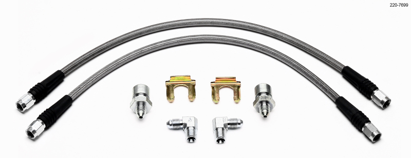 Wilwood 220-7699 Flexline Front Brake Hose Kit Kit for 1955-1957 Chevy Fullsize