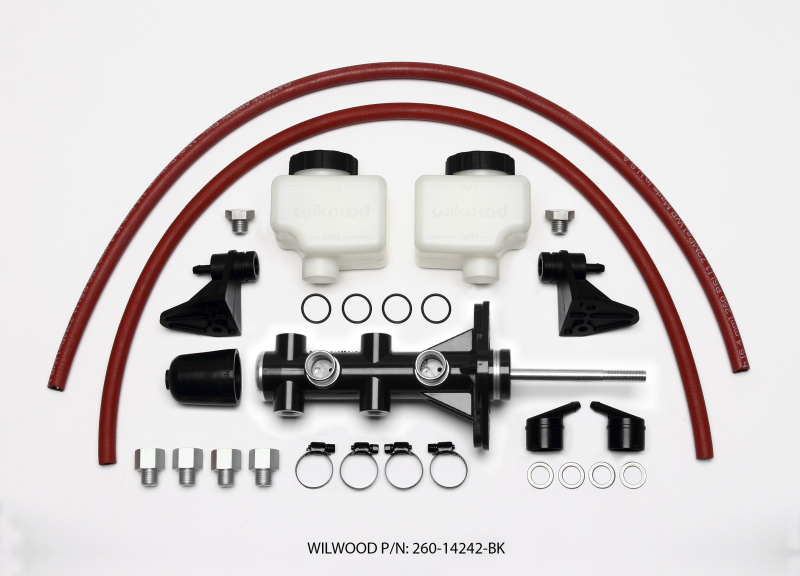 Wilwood 260-14242-BK Remote Tandem Master Cylinder w/ Pushrod - 15/16 " Bore