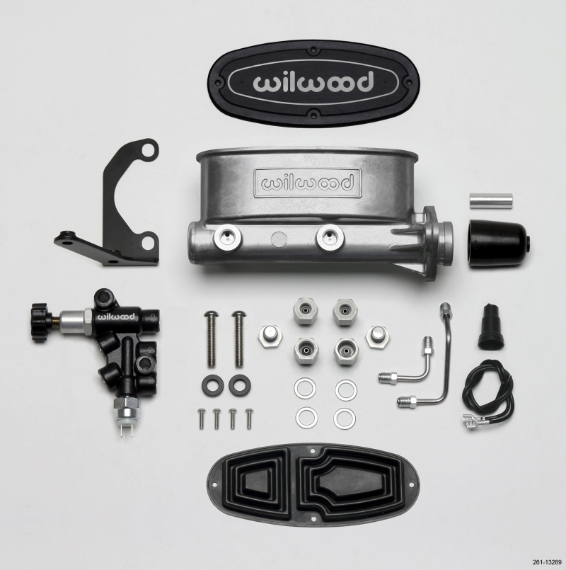 Wilwood 261-13269 Aluminum Tandem Master Cylinder Kit with Bracket and Valve