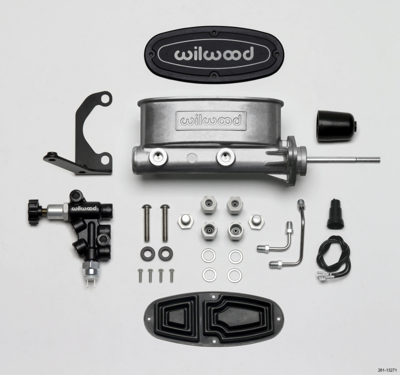 Wilwood 261-13271 Aluminum Tandem Master Cylinder Kit w/ Bracket & Valve 7/8"