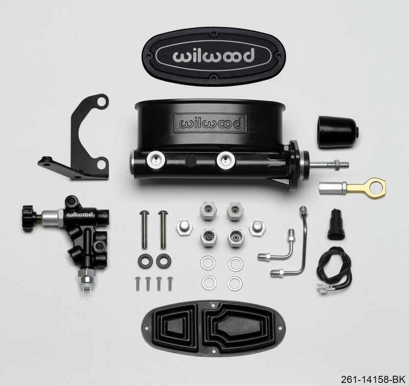 Wilwood 261-14158-BK Tandem Master Cylinder Kit with Bracket Prop Valve NEW