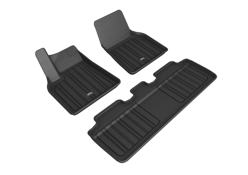 3D MAXpider fits 2020-2021 Tesla Model Y Elitect 1st & 2nd Row Floormats - Black - E1TL02701809