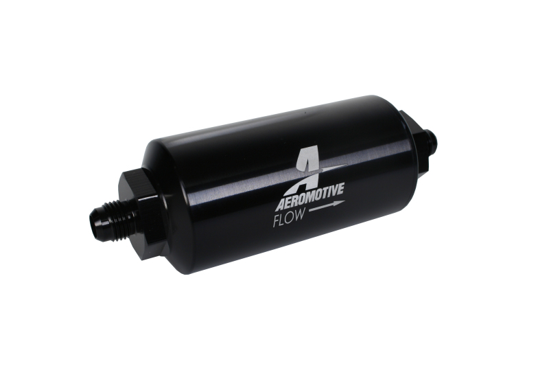 Aeromotive 12348 6AN Inline Fuel Filter - 40 Micron 2in OD, Black NEW