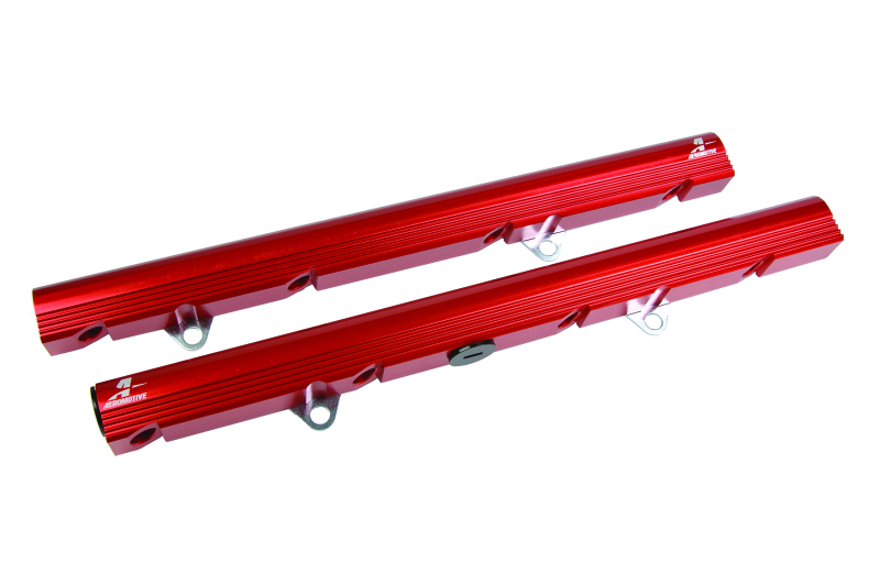 Aeromotive 14101 Fuel Rails Billet Aluminum Red Anodized For 86-95 Ford Mustang