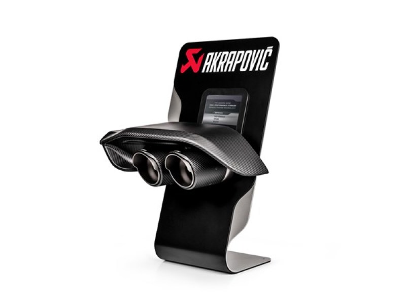 Akrapovic Counter Display with Sample Tail Pipe Set and Carbon Diffuser (High Gloss) - P-CM-CDC/1