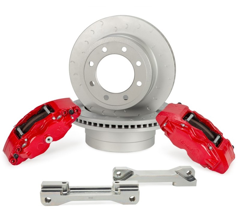 Alcon BKR5459P28 Big Brake Kit Rear 4 Piston Red Calipers For Ford Super Duty