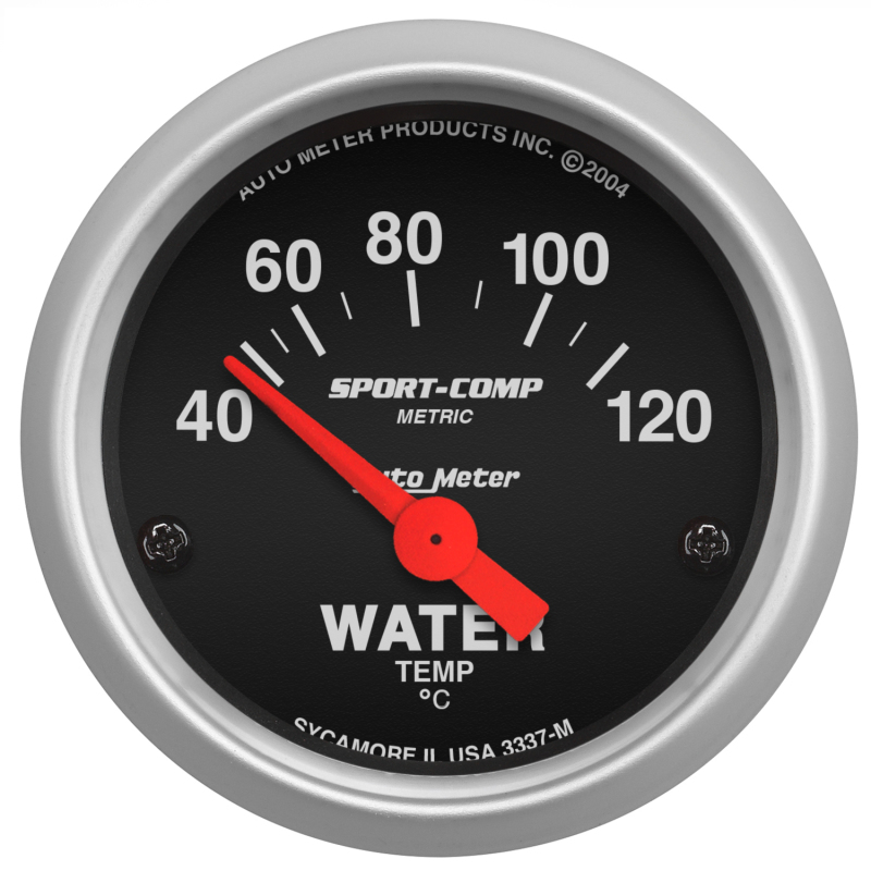 Auto Meter 3337-M 2-1/16" Water Temperature Gauge Air-Core Sport-Comp NEW