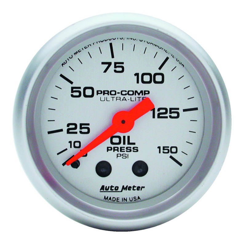 Auto Meter 4323 2-1/16" Ultra-Lite Mechanical Oil Pressure Gauge 0-150 PSI NEW