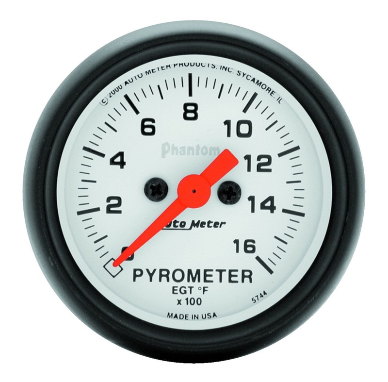 Auto Meter 5744 2-1/16" Phantom Electric Pyrometer Gauge 0-1600 F NEW - 5744