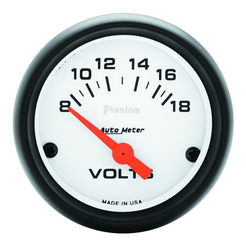 Auto Meter 5791 2-1/16" Phantom Electric Voltmeter Gauge 8-18V Air-Core