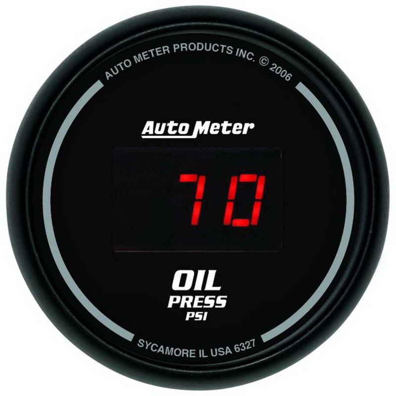 Auto Meter 6327 Gauge Oil Pressure 2 1/16In. 100Psi Digital Black Dial W/Red Led