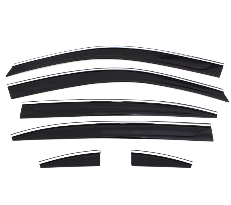 AVS fits  06-10 Infiniti M45 Ventvisor Low Profile Deflectors 6pc - Smoke w/Chrome Trim - 796001