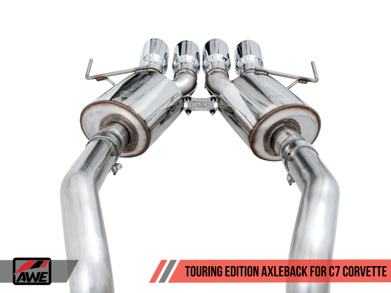 AWE Tuning 3015-42133 Touring Axleback Exhaust Chrome Tips For Corvette 2014-19