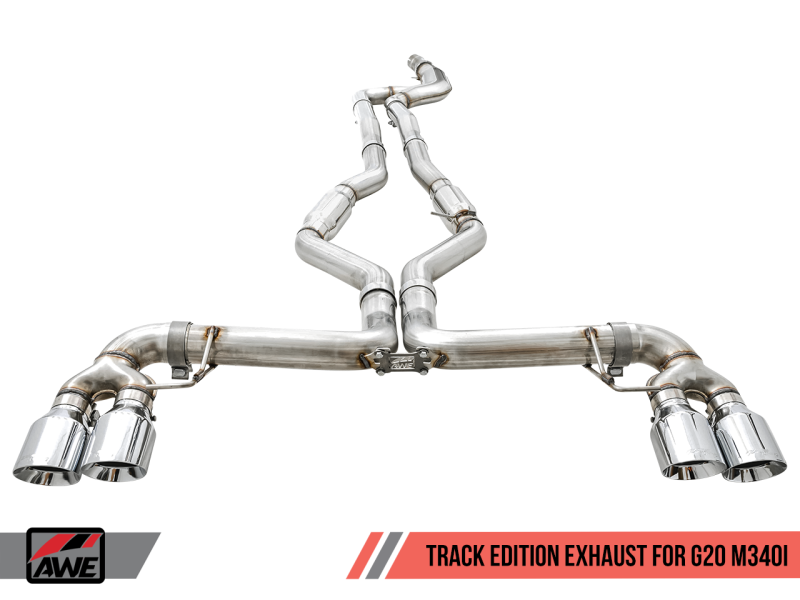 AWE Tuning 3020-42078 Track Edition Exhaust System - Chrome Silver Tips NEW