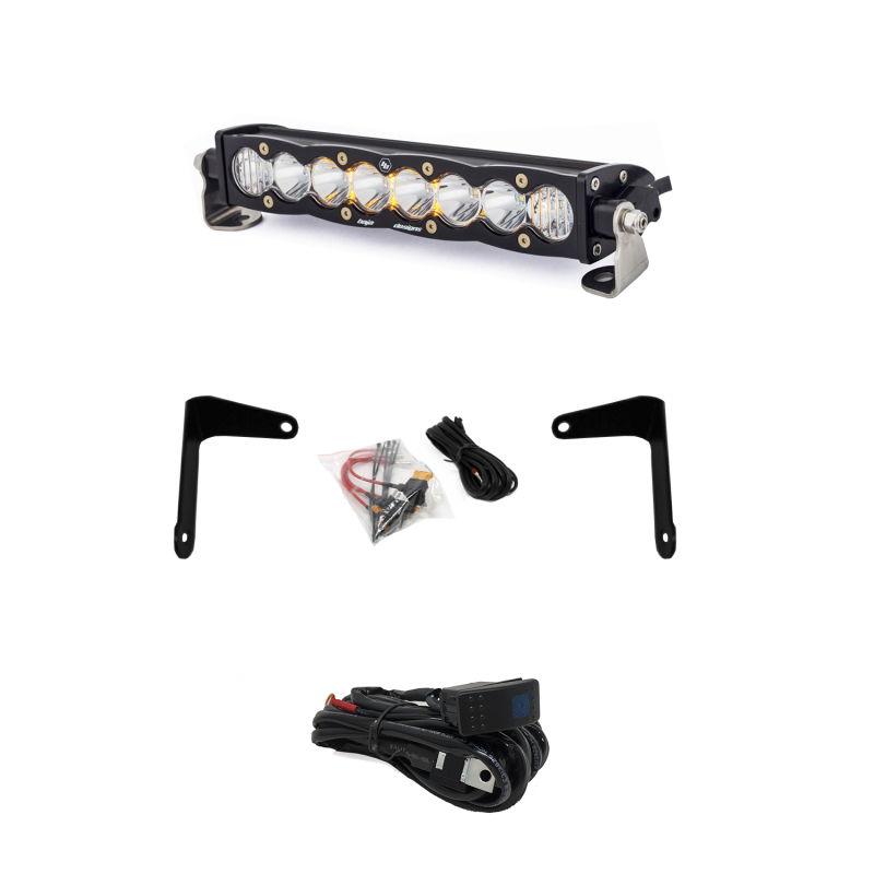 Baja Designs 447037 Shock Mount Kit w/10" S8 Clear Light Bar For 15-21 Can-Am X3