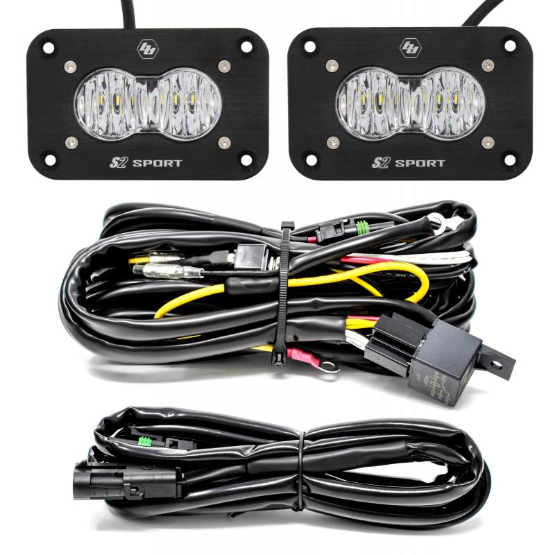 Baja Designs 547807 S2 Sport Pair LED Wide Cornering Flush Mount Backup Kit