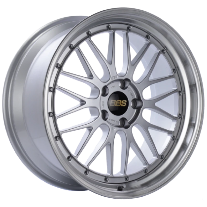 BBS LM 18x10 5x114.3 ET20 Diamond Silver Center Diamond Cut Lip Wheel - 82mm PFS/Clip Required - LM086DSPK