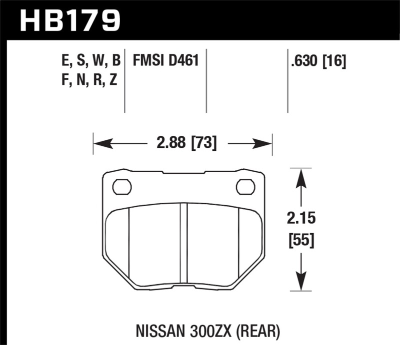 Hawk HB179W.630 DTC-30 Disc Brake Pad 0.630 Thickness