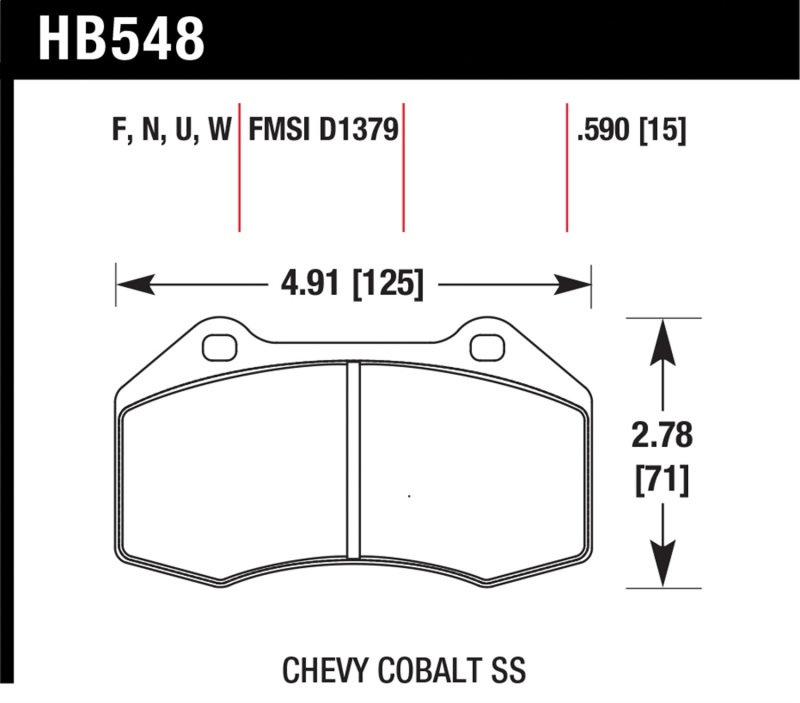 Hawk HB548U.510 SS DTC-70 Front Brake Pads For Renault Clio / Cobalt NEW