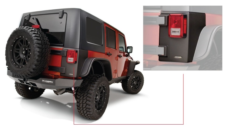Bushwacker fits  07-18 Jeep Wrangler Trail Armor Rear Corners - Black - 14010