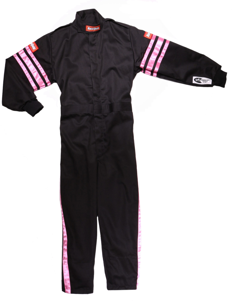 Racequip 1950893 SFI-1 Pro-1 Single Layer Youth Racing Suit Pink Trim Medium
