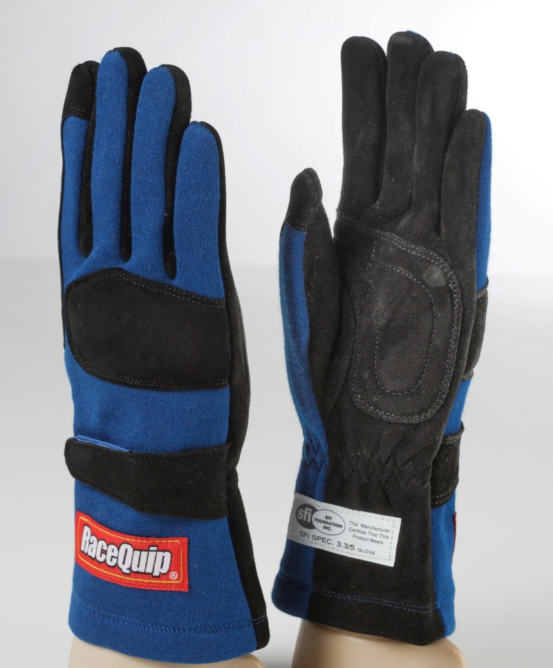 Racequip 355023 355 SFI-5 Two Layer Race Glove Blue Medium