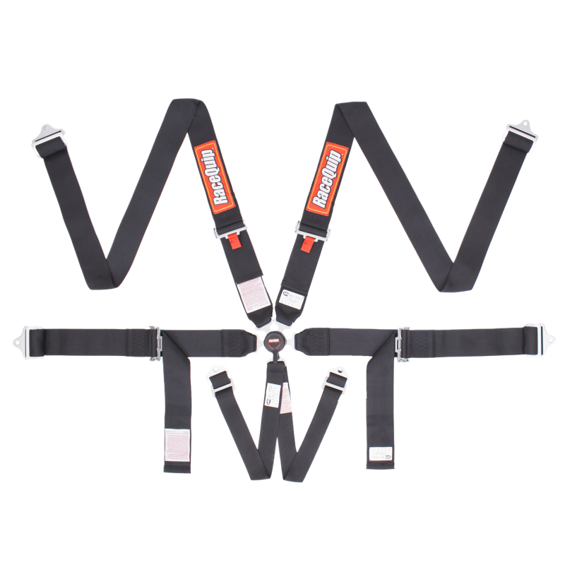 RaceQuip 744004 6-Point Sportsman SFI Camlock Harness - Black NEW