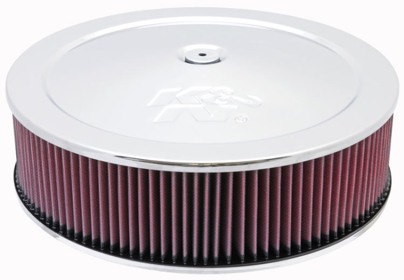 K&amp;N Round Air Filter Assembly 14in. ID / 4..12in. Height / 5.125in. Neck Flange / 7/8in. Drop Ba - 60-1440
