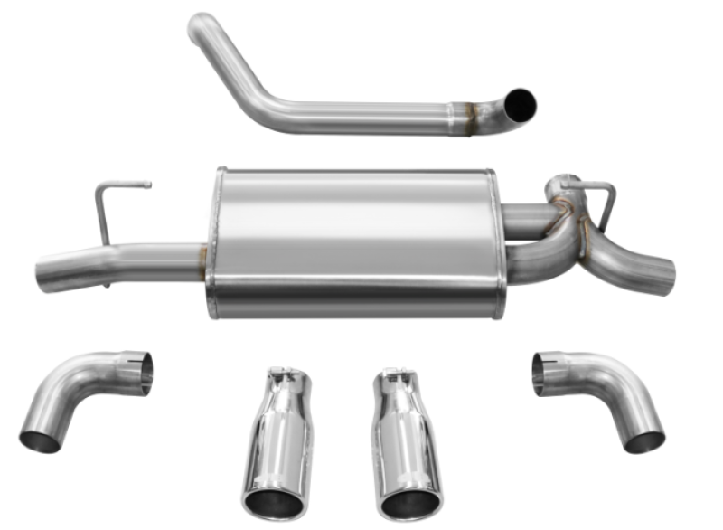 Corsa Fits 18+ Jeep Wrangler JL 2.5in Dual Rear Exit Polished Tips Sport Axle-Back Exhaust - 21014