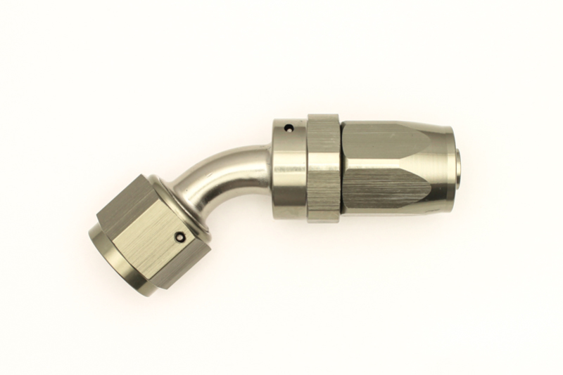DeatschWerks 8AN Female Swivel 45-Degree Hose End CPE - 6-02-0806