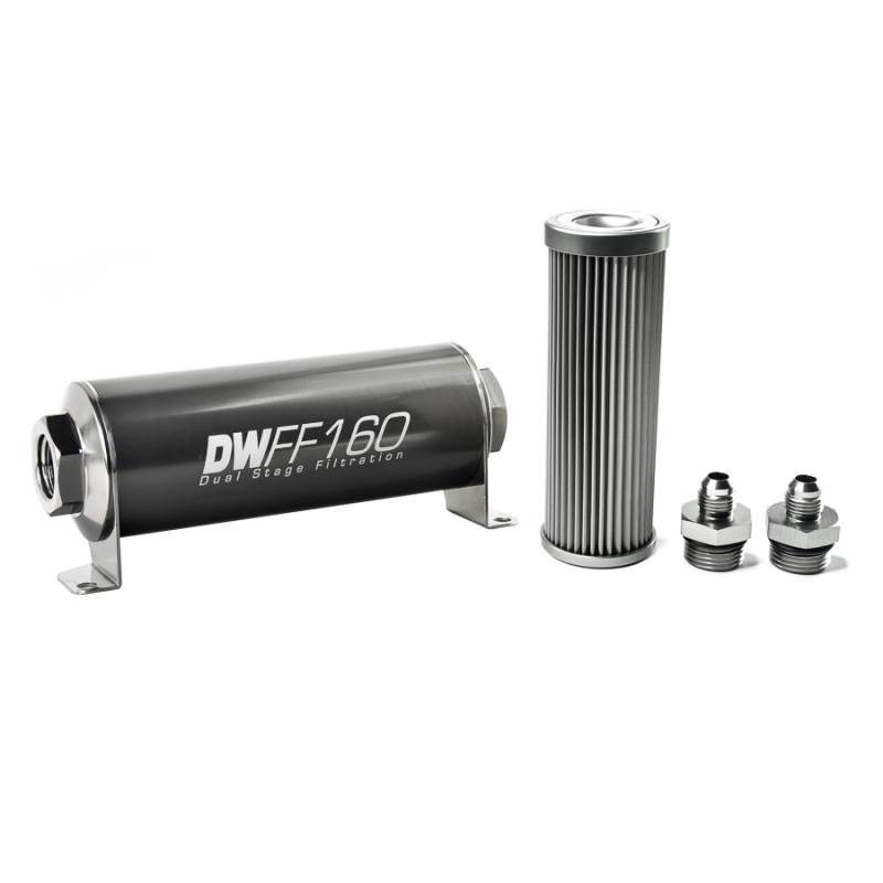 DeatschWerks 8-03-160-010K-6 Fuel Filter Inline Mount Inlet/Outlet 160mm Length
