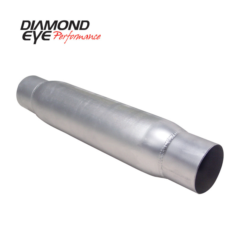 Diamond Eye 400405 4" Quiet Tone Resonator; Single In/Out; Aluminized With Ends