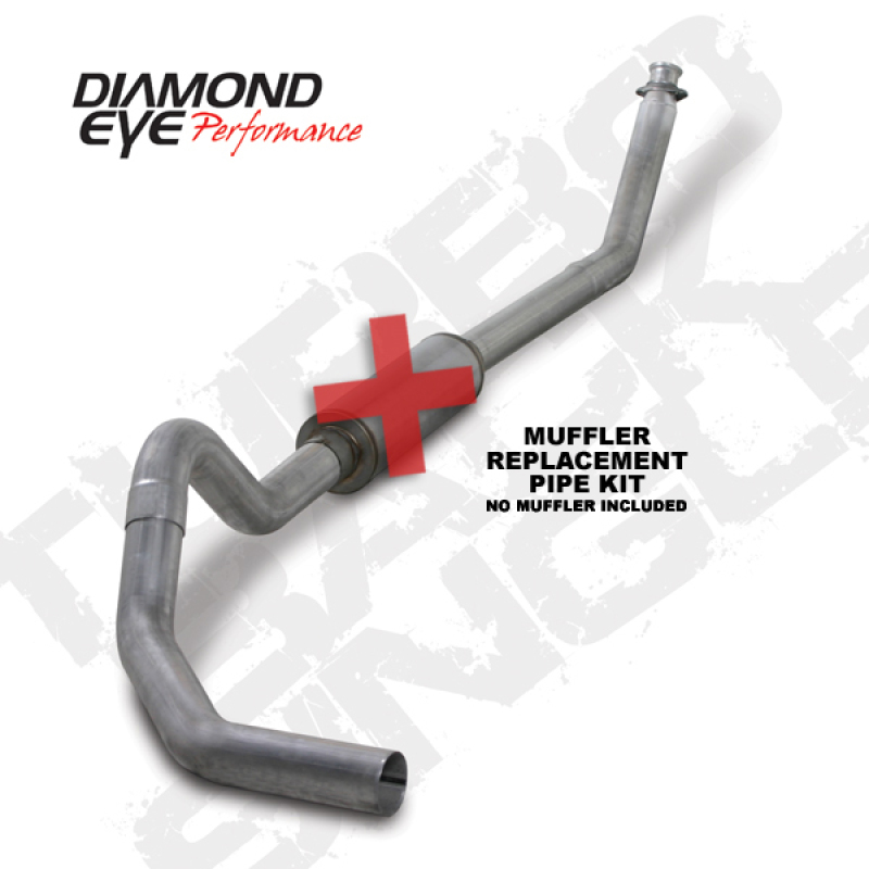 Diamond Eye KIT 4in TB MFLR RPLCMENT PIPE SGL AL: 94-02 DODGE CUMMINS 5.9L - K4212A-RP