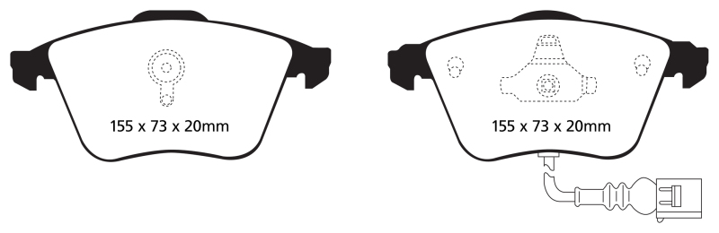 EBC fits 12-14 Volkswagen Golf R 2.0 Turbo Greenstuff Front Brake Pads - DP21946