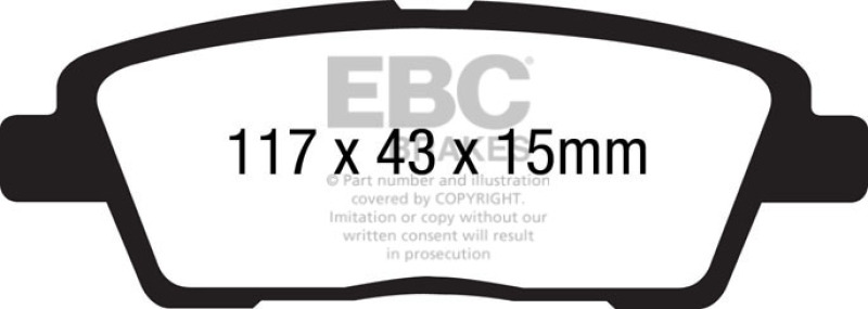 EBC fits 10-11 Hyundai Genesis 3.8 Redstuff Rear Brake Pads - DP31881C