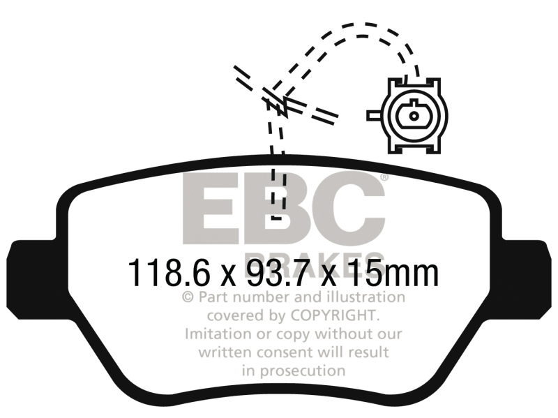 EBC DP32258C Disc Brake Pad Set Rear EBC Redstuff Ceramic Low Dust NEW