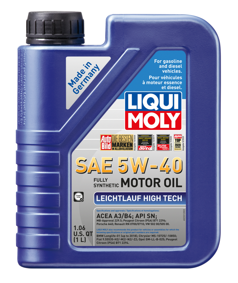 LIQUI MOLY 1L Leichtlauf (Low Friction) High Tech Motor Oil 5W40 - 2331