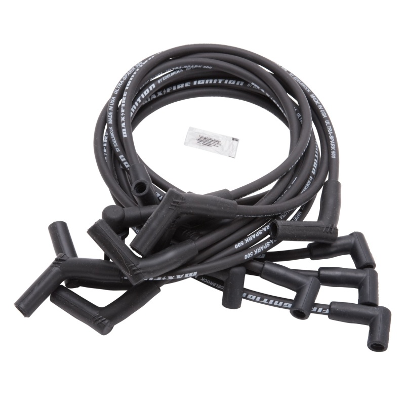 Edelbrock Spark Wire Set SBF 83-96 500 Ohm Resistance Black (Set of 10) - 22704