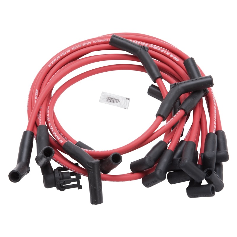 Edelbrock Spark Plug Wire Set SBF 83-96 50 Ohm Resistance Red Wire (Set of 10) - 22714