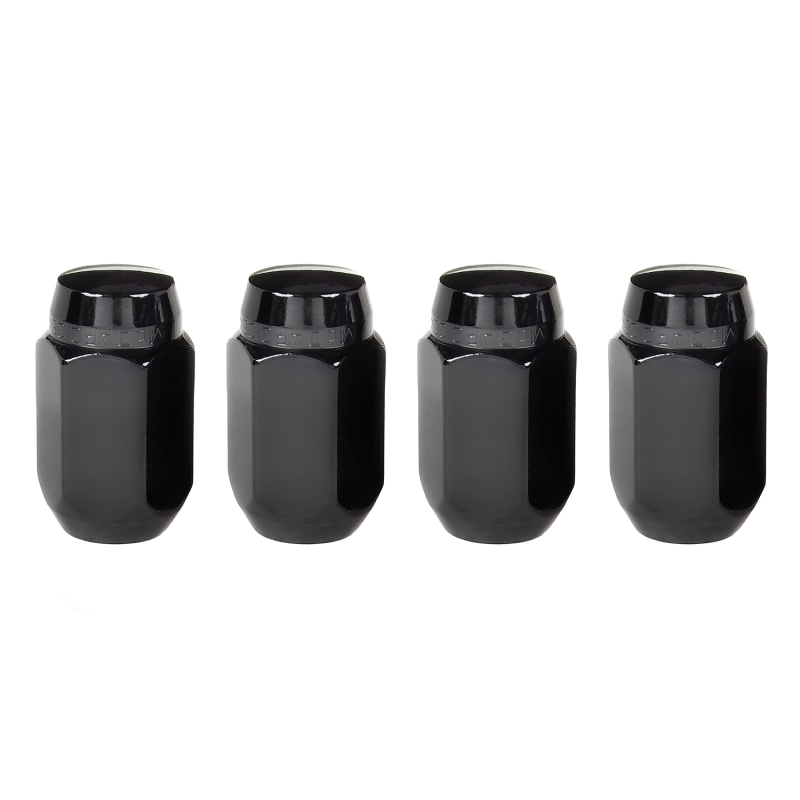 McGard Hex Lug Nut (Cone Seat) M14X1.5 / 22mm Hex / 1.635in. Length (4-Pack) - Black - 64072